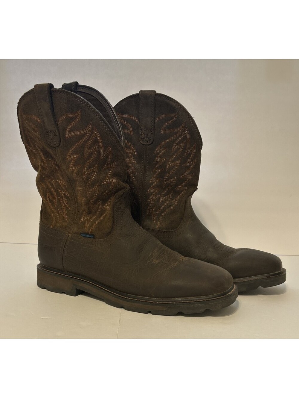 Ariat Groundbreaker Men's Wide Square Toe Work Boot - Brown, Size US13D
